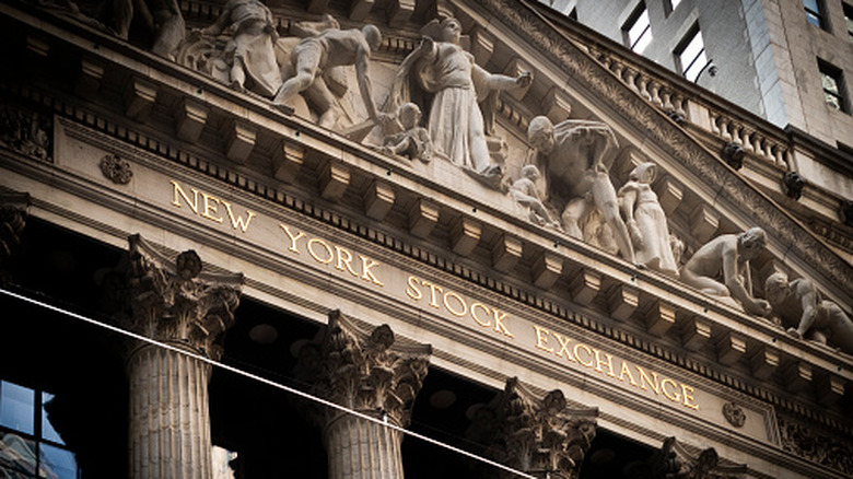 The New York Stock Exchange building viewed on Broad Street.