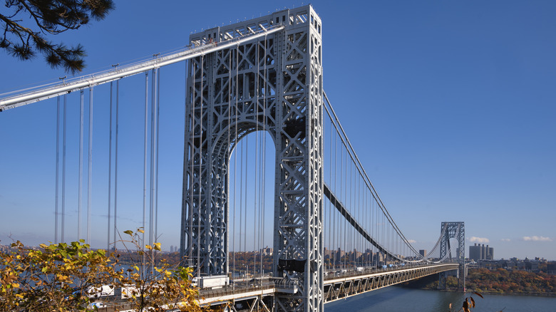 A view of the George Washington Bridge from Fort Lee Historic Park in Fort Lee, New Jersey.