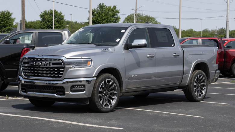 Ram 1500 Longhorn Crew Cab 4X4 pickup display.