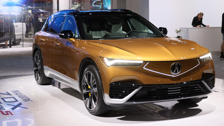 Acura ZDX is displayed during the Los Angeles Auto Show