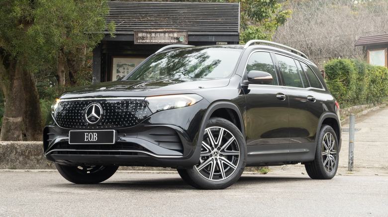 Mercedes-Benz EQB EV SUV parked on a street.