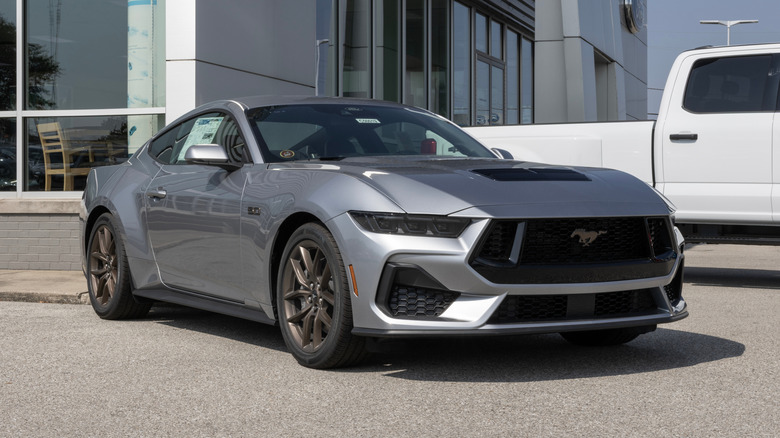 Ford Mustang GT Coupe Premium at a dealership.