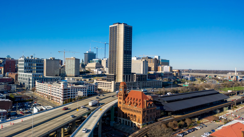 An aerial view of downtown Richmond, Virginia.