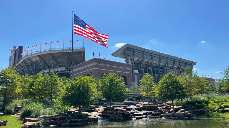 Texas A and M University Kyle Field, view from Aggie Park