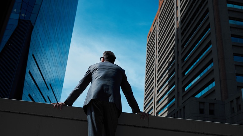 man in suit thinking