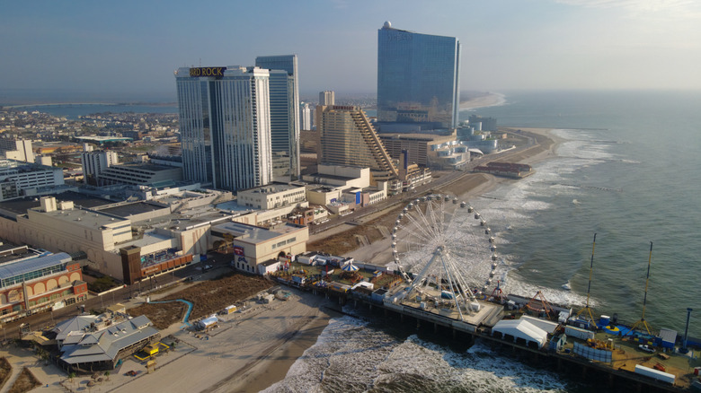 Atlantic City coastline and resorts.