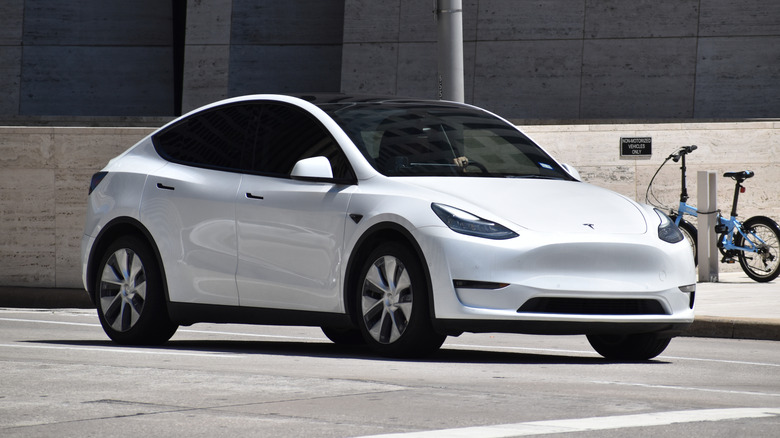 Tesla Model 3 vehicle on the road