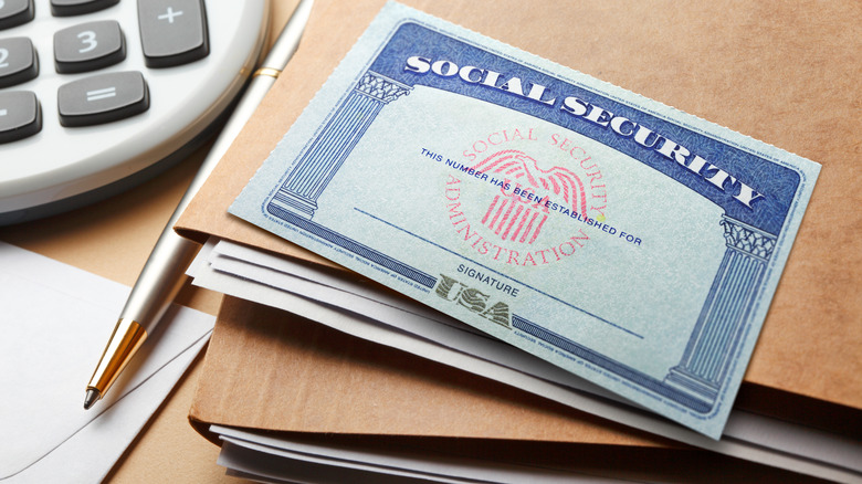 social security card on a folder