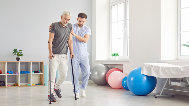 senior doing physical therapy