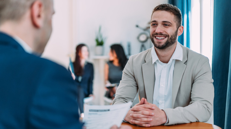 Man on job interview
