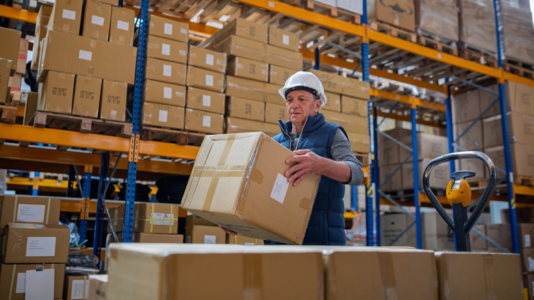 older worker in a warehouse