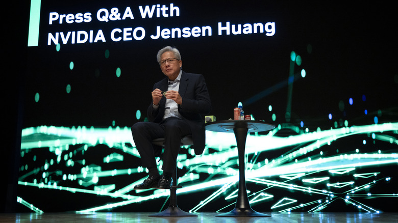 Jensen Huang at a press event
