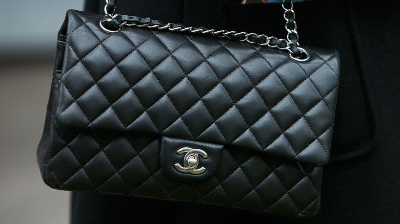 Close up of Chanel Classic Flap purse