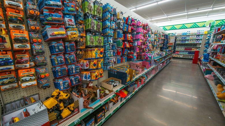 Toy aisle in a Dollar Tree store