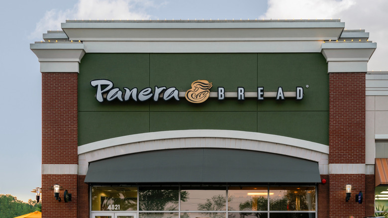 Front of a Panera Bread fast food restaurant