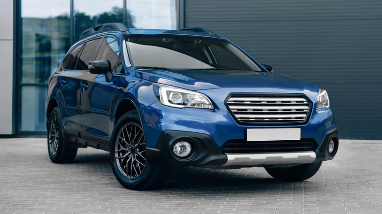 Modern subcompact crossover SUV on display.