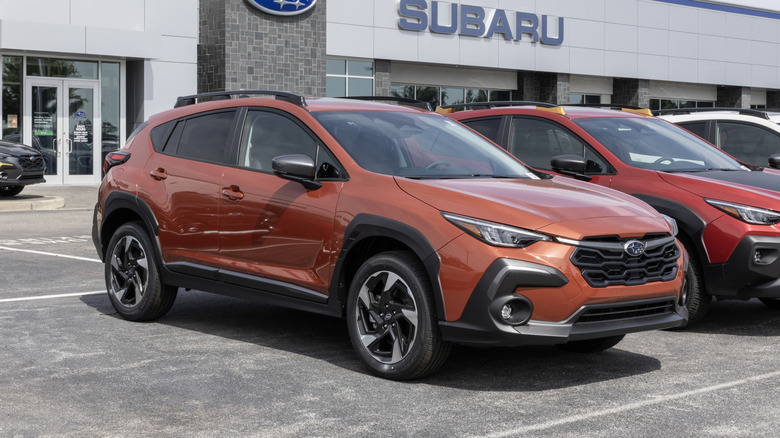 Subaru Crosstrek Limited display at a dealership.