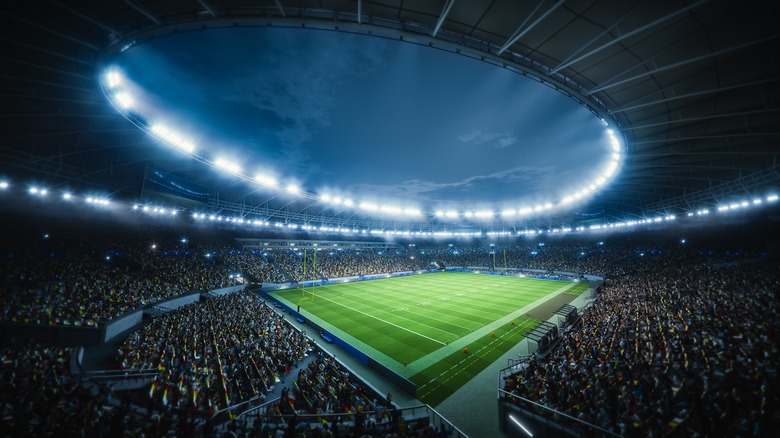 a football stadium at night