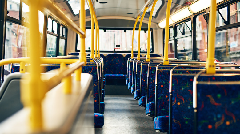 inside an empty bus