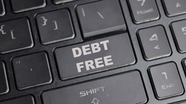 debt free button on keyboard