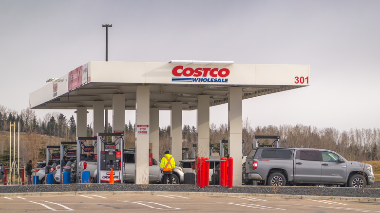 The exterior of a Costco gas station