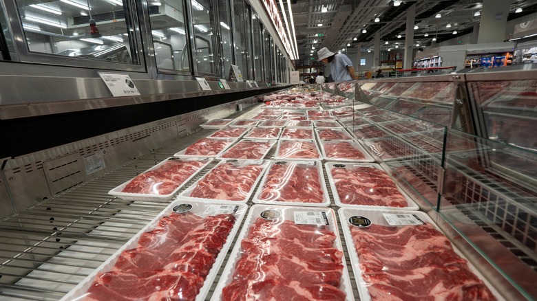 Meat on shelf
