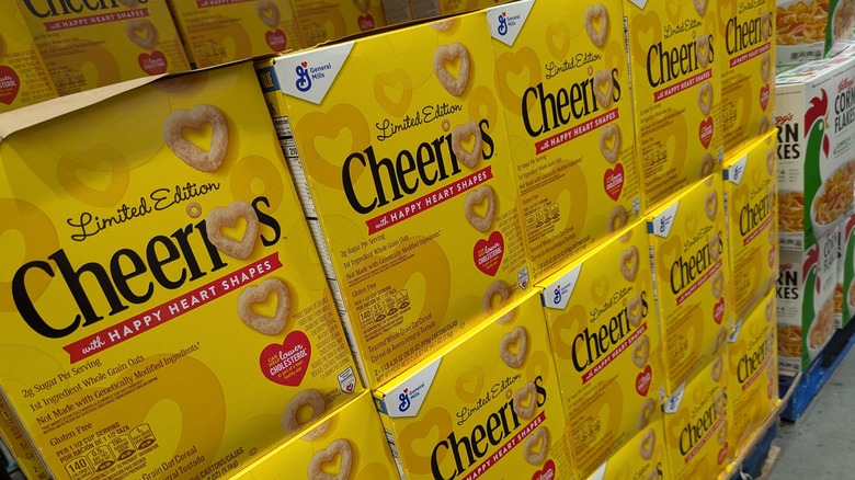 boxes of cheerios on shelf