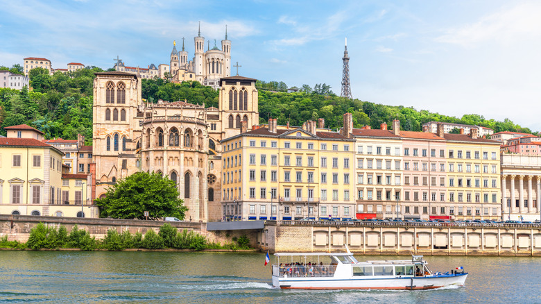 Buildings by Saône river.