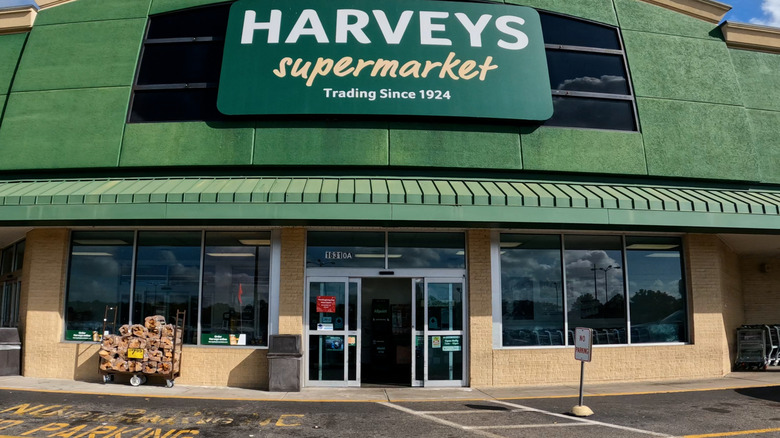 The exterior of a Harvey's Supermarket