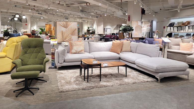The showroom of a furniture store