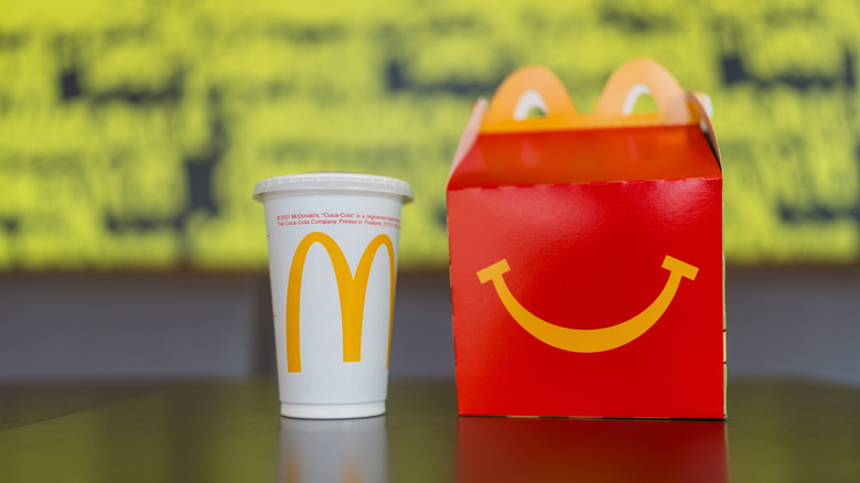 McDonald's Happy Meal box with drink