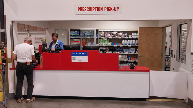 Customer at Costco store's Pharmacy counter
