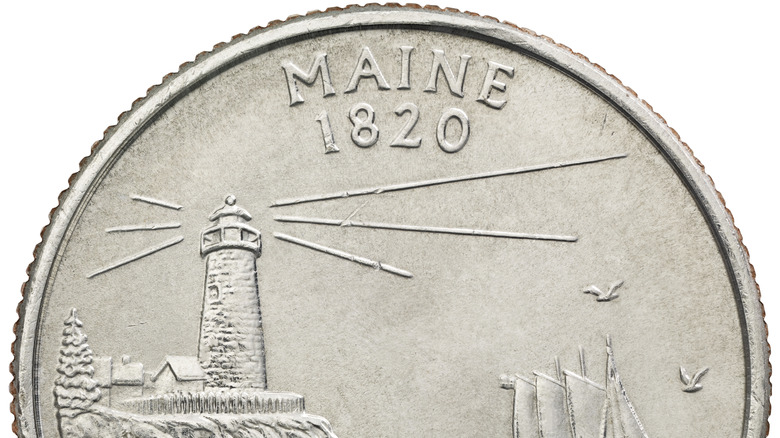 Back of the Maine state quarter