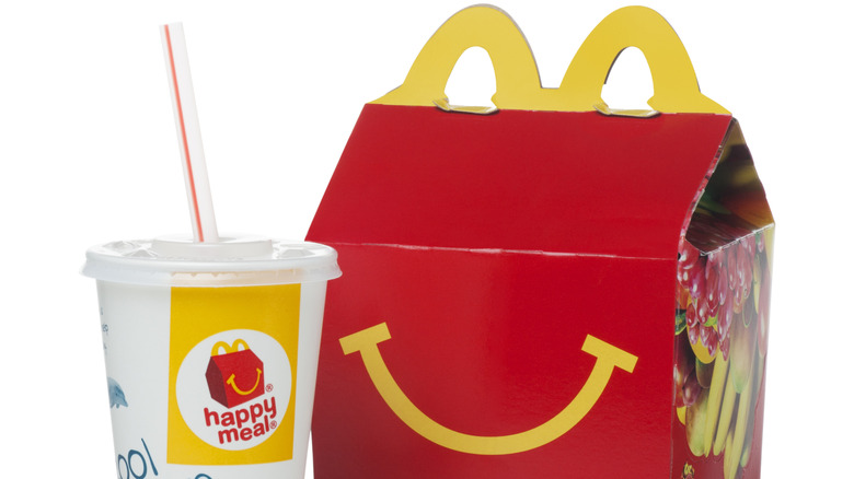 Happy Meal box and drink cup with a straw