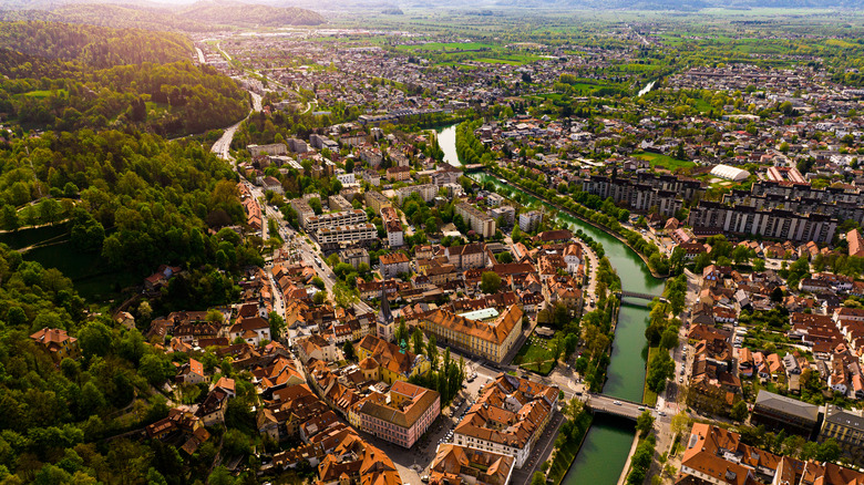 Aerial view of Ljubljana, Slovenia