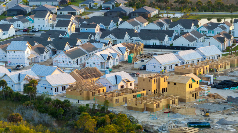 Development of residential housing in the USA.