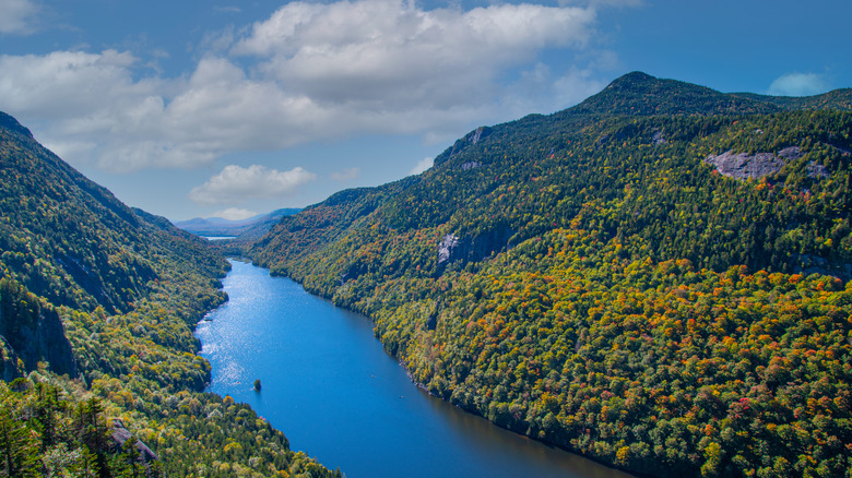 Aerial view of Adirondack State Park in New York