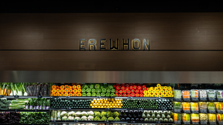 A variety of fresh and organic vegetables for sale on opening day at the newest location of the organic grocer and cafe, Erewhon.