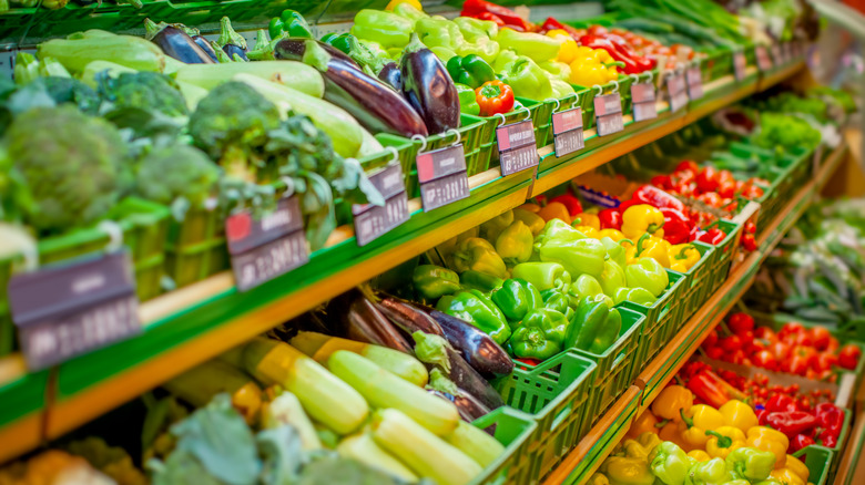 Fresh vegetables in the market.