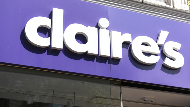 Store front sign of Claire's