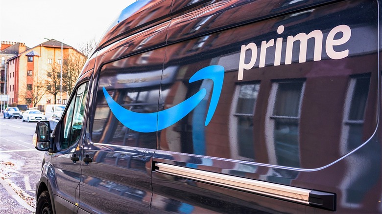 An Amazon Prime delivery van