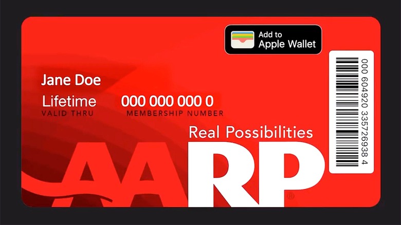 AARP membership card on smartphone