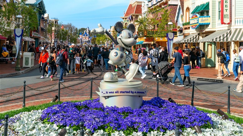Mickey Mouse statue at Disneyland