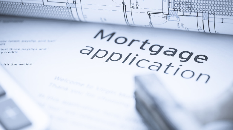 closeup of a mortgage application