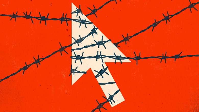 barbed wire over a mouse arrow