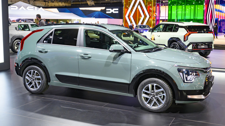 Kia Niro hybrid crossover SUV on display at the AutoSalon.