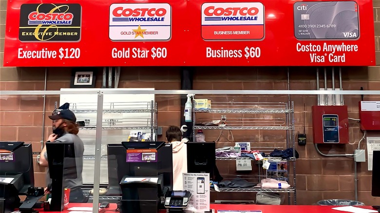 Costco cards at membership counter