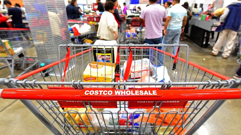 Costco shopping cart zoomed in