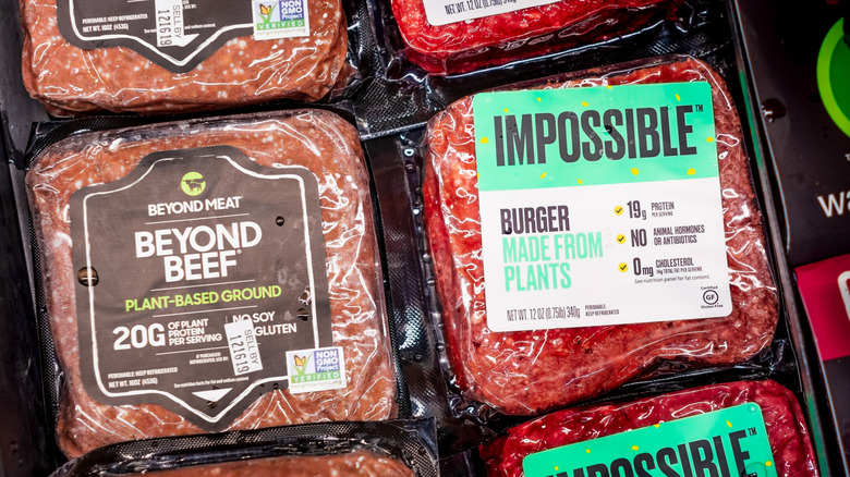 Beyond Meat packages in a grocery store