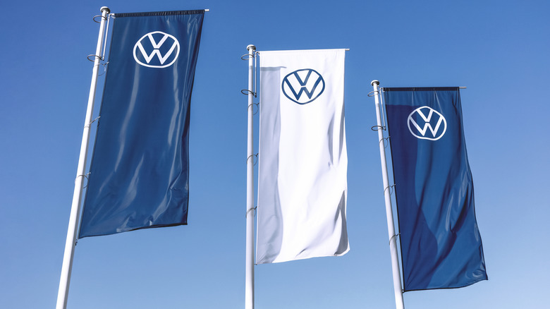 Volkswagen flags in the air
